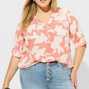 Plus Size 5x Womens Torrid Blouse Harper Georgette Top Shirt